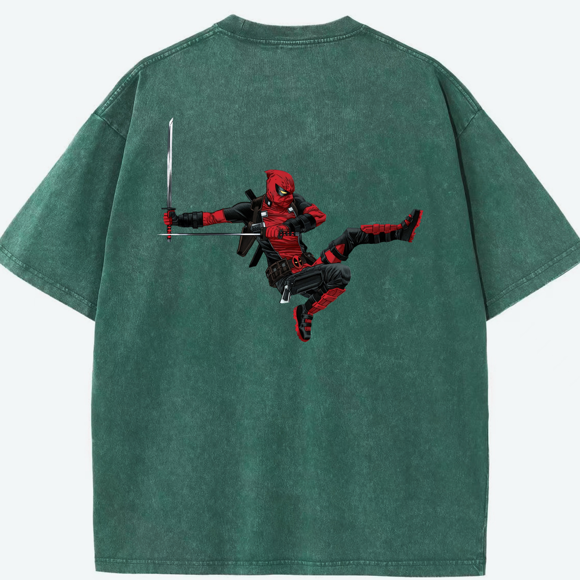 （画像用） Deadpool デッドプール 綿100% ヴィンテージ風 半袖Tシャツ（背面プリント）